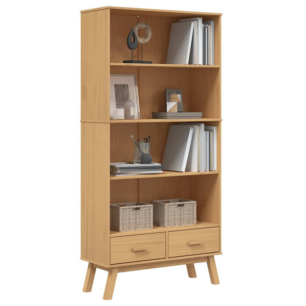 Bücherregal OLDEN Braun Kiefer Massivholz