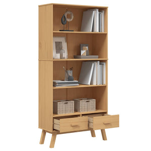 Bücherregal OLDEN Braun Kiefer Massivholz