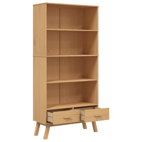 Bücherregal OLDEN Braun Kiefer Massivholz