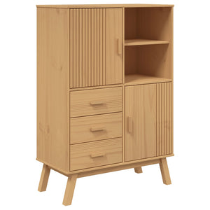 Highboard OLDEN Braun Kiefer Massivholz 85x125 cm