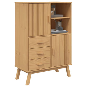Highboard OLDEN Braun Kiefer Massivholz 85x125 cm