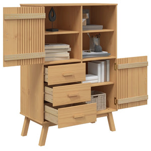 Highboard OLDEN Braun Kiefer Massivholz 85x125 cm
