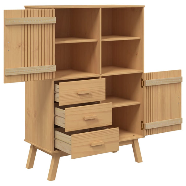 Highboard OLDEN Braun Kiefer Massivholz 85x125 cm