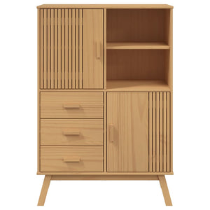 Highboard OLDEN Braun Kiefer Massivholz 85x125 cm