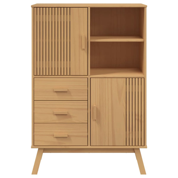 Highboard OLDEN Braun Kiefer Massivholz 85x125 cm