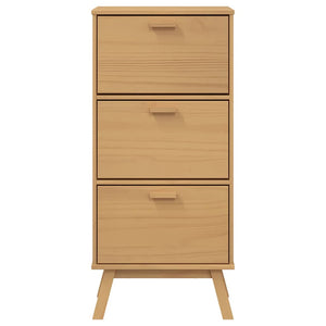 Schuhschrank Kiefer Massivholz Braun 55x120 cm