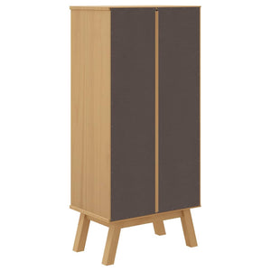Schuhschrank Kiefer Massivholz Braun 55x120 cm