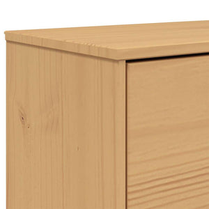 Schuhschrank Kiefer Massivholz Braun 55x120 cm