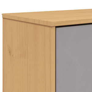 Schuhschrank OLDEN Grau Braun Kiefer Massivholz 55x120cm