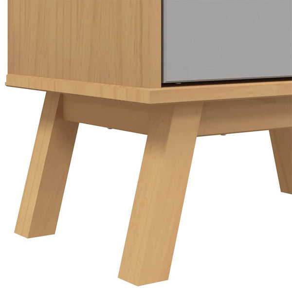 Schuhschrank OLDEN Grau Braun Kiefer Massivholz 55x120cm