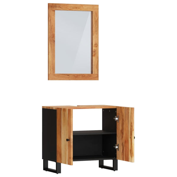 2-tlg. Badmöbel-Set Akazie Massivholz