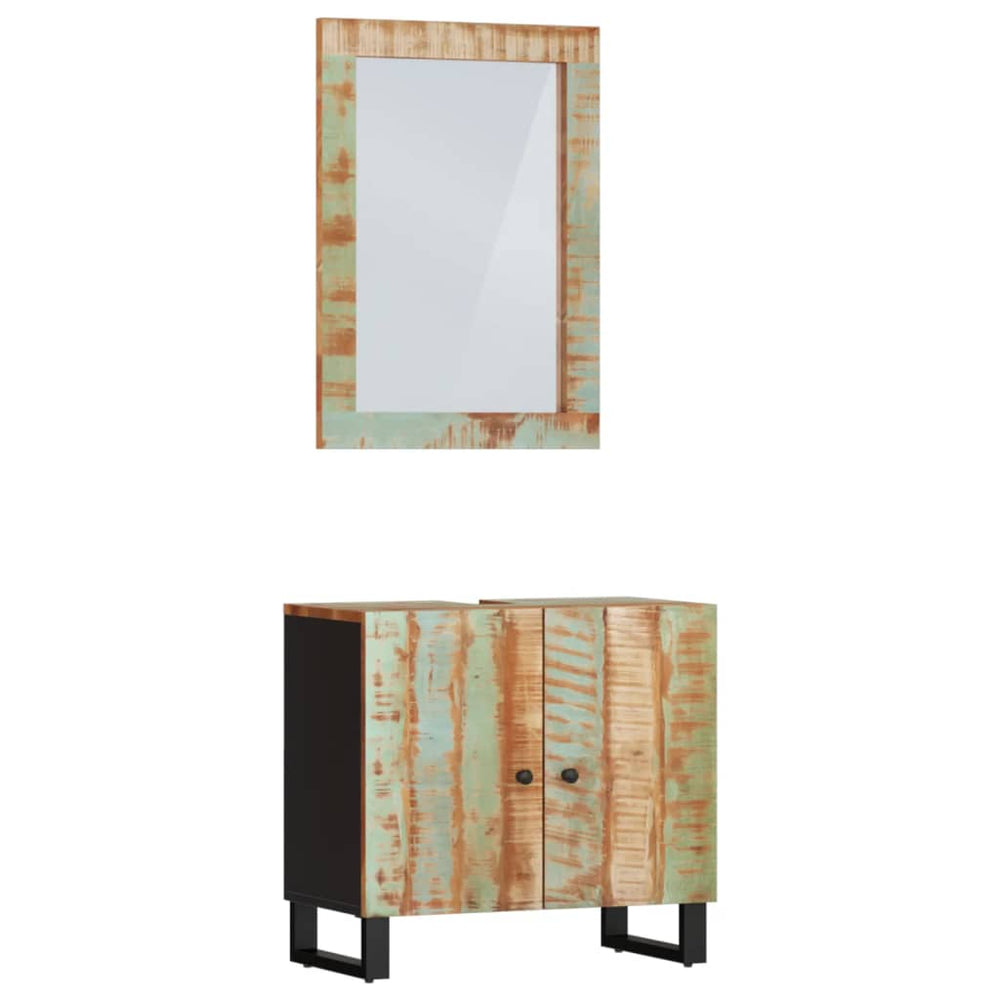 vidaXL Ensemble de meubles de salle de bain 2 pièces en bois de récupération massif