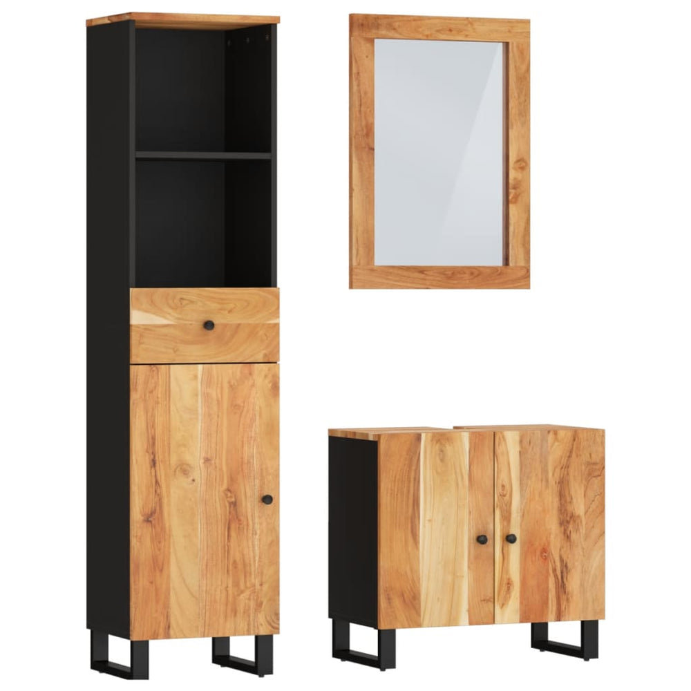 vidaXL Ensemble de meubles de salle de bain 3 pcs Bois d'acacia massif