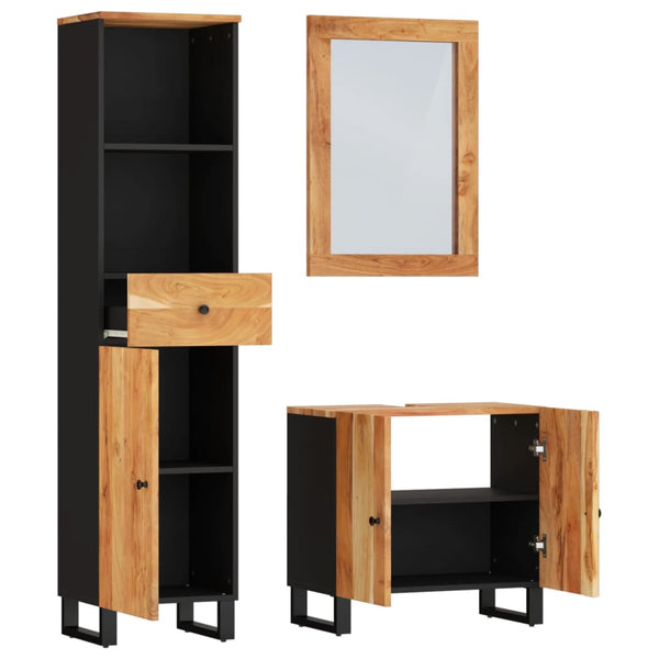 vidaXL Ensemble de meubles de salle de bain 3 pcs Bois d'acacia massif