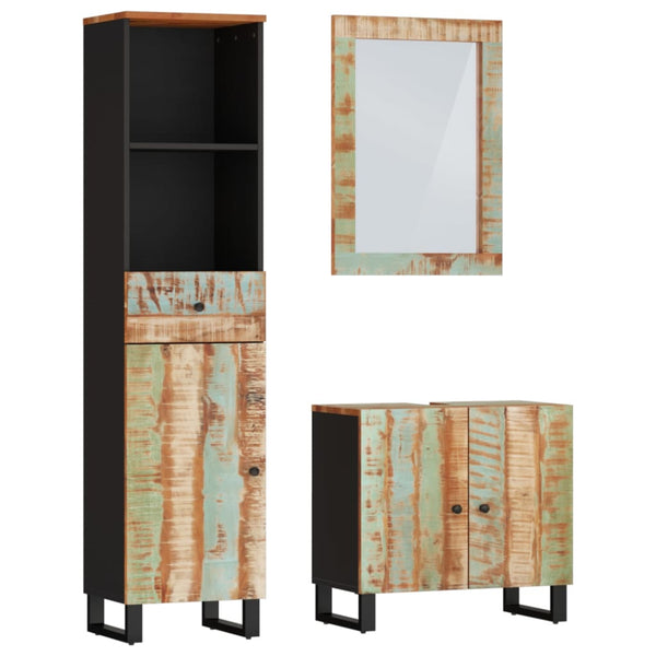 vidaXL 3-Piece Bathroom Furniture Set Solid Reclaimed Wood