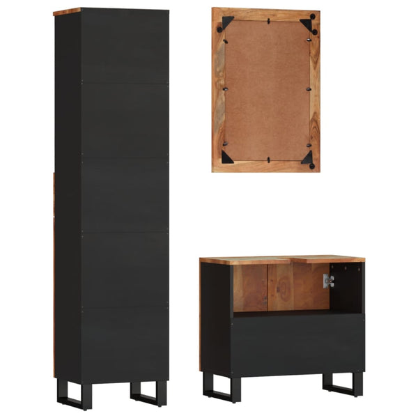 vidaXL 3-Piece Bathroom Furniture Set Solid Reclaimed Wood