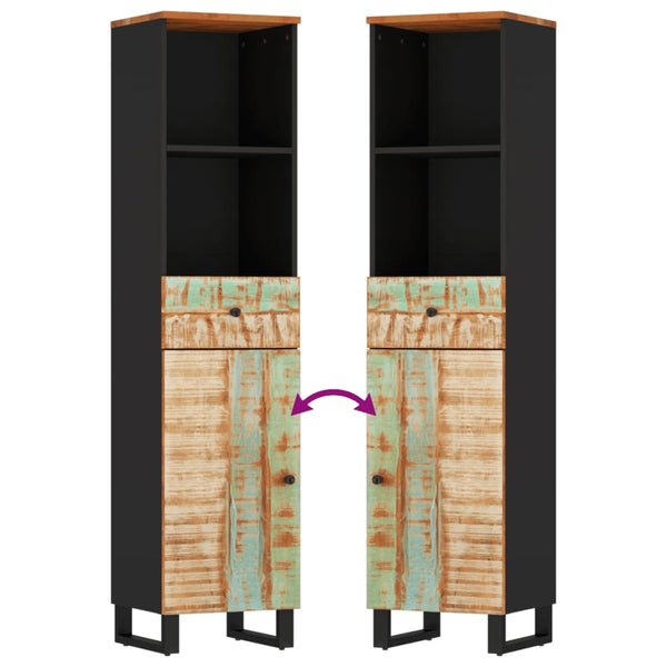 vidaXL 3-Piece Bathroom Furniture Set Solid Reclaimed Wood