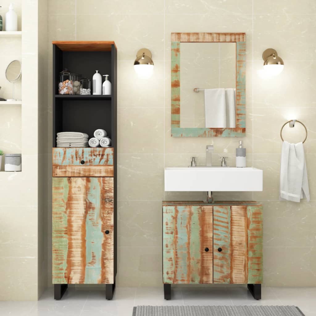 vidaXL 3-Piece Bathroom Furniture Set Solid Reclaimed Wood