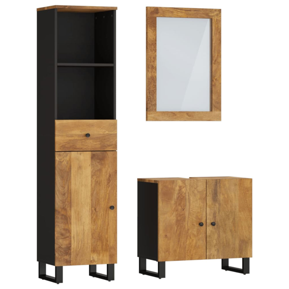 vidaXL Ensemble de meubles de salle de bain 3 pcs Bois de manguier massif