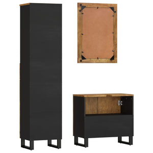 vidaXL 3-Piece Bathroom Furniture Set Solid Mango Wood