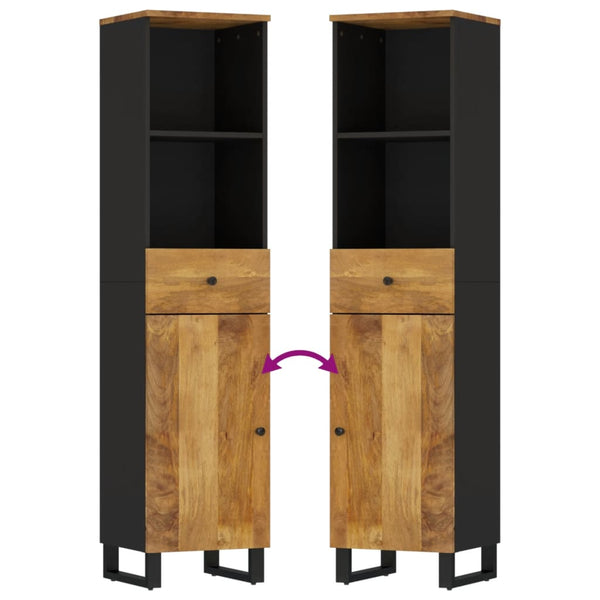 vidaXL 3-Piece Bathroom Furniture Set Solid Mango Wood