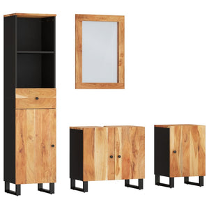 4-tlg. Badmöbel-Set Akazie Massivholz