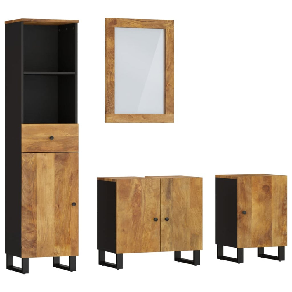 vidaXL Ensemble de meubles de salle de bain 4 pièces en bois de manguier massif