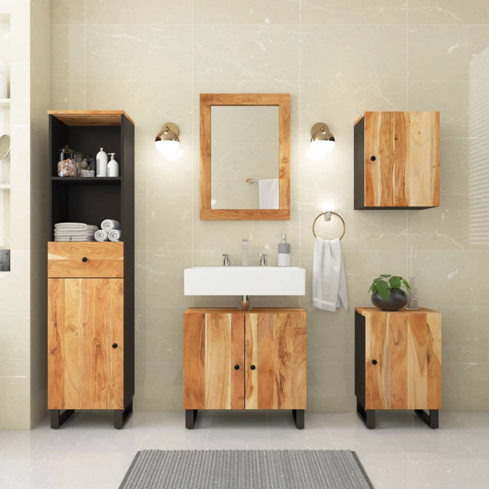 vidaXL Ensemble de 5 meubles de salle de bain en bois d'acacia massif