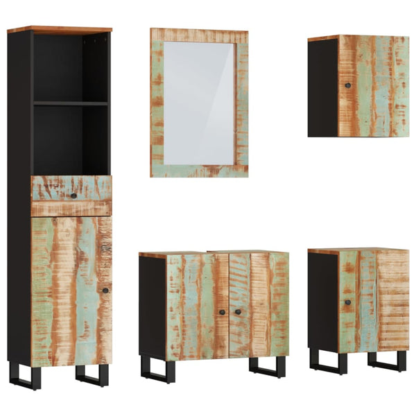 vidaXL Ensemble de meubles de salle de bain 5 pcs Bois de récupération massif