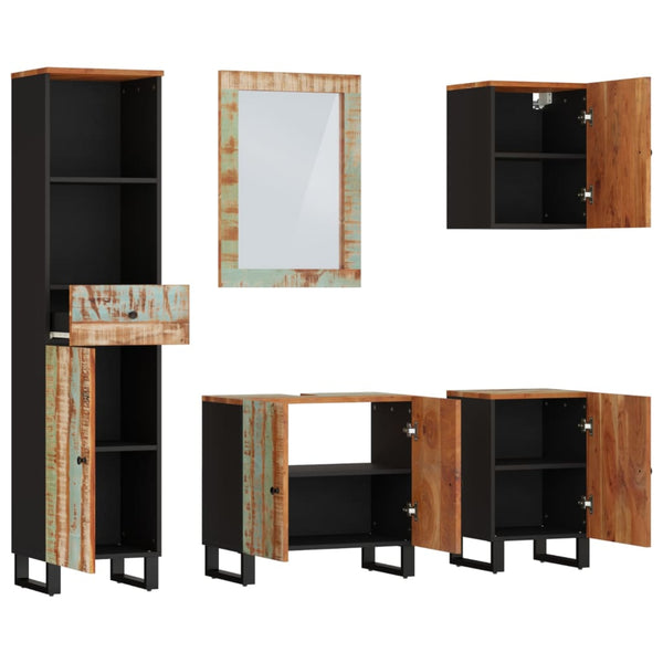 vidaXL Ensemble de meubles de salle de bain 5 pcs Bois de récupération massif