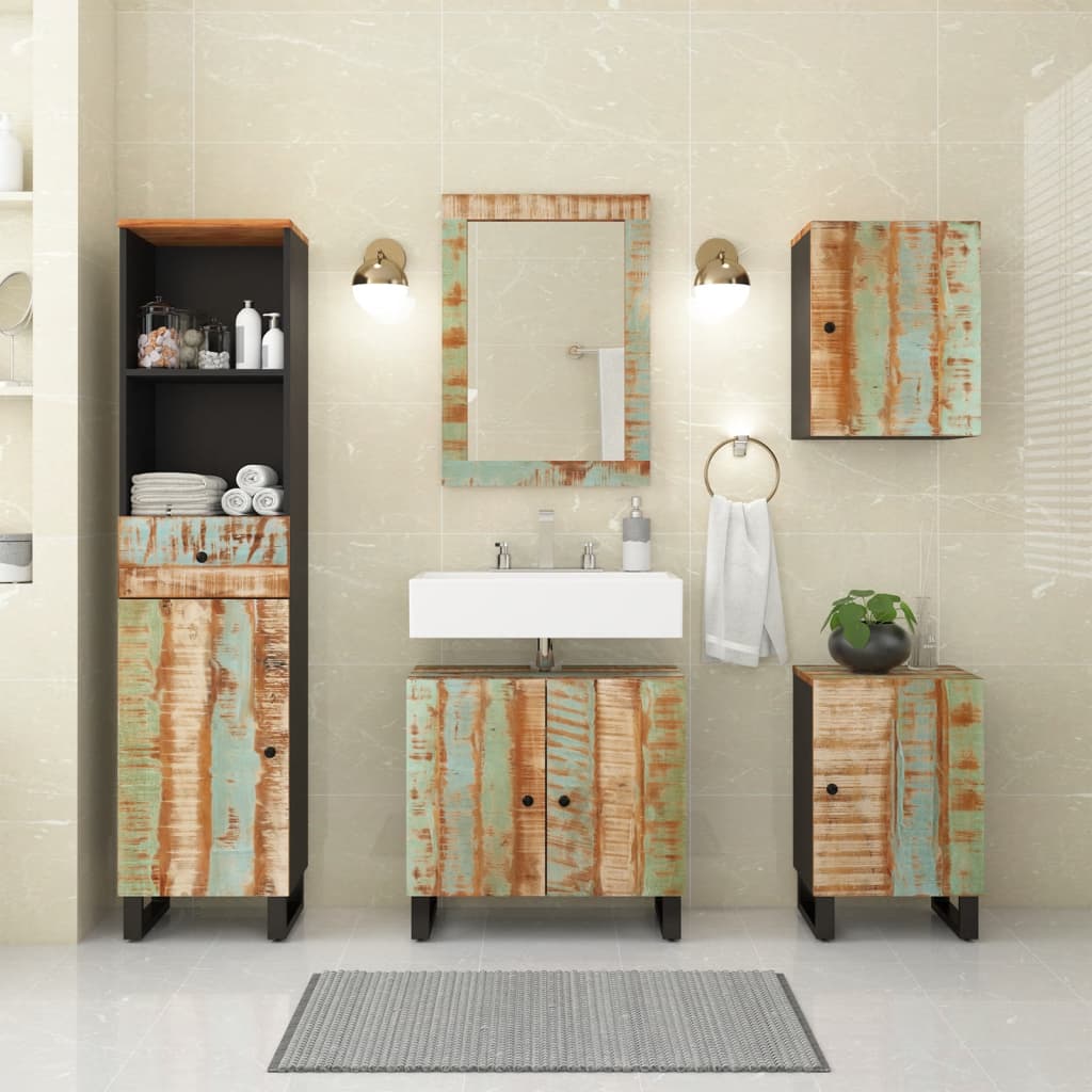 vidaXL Ensemble de meubles de salle de bain 5 pcs Bois de récupération massif