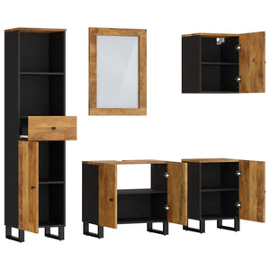 vidaXL Ensemble de meubles de salle de bain 5 pièces en bois de manguier massif