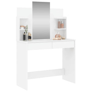 Schminktisch mit Spiegel, Weiß, 96 cm