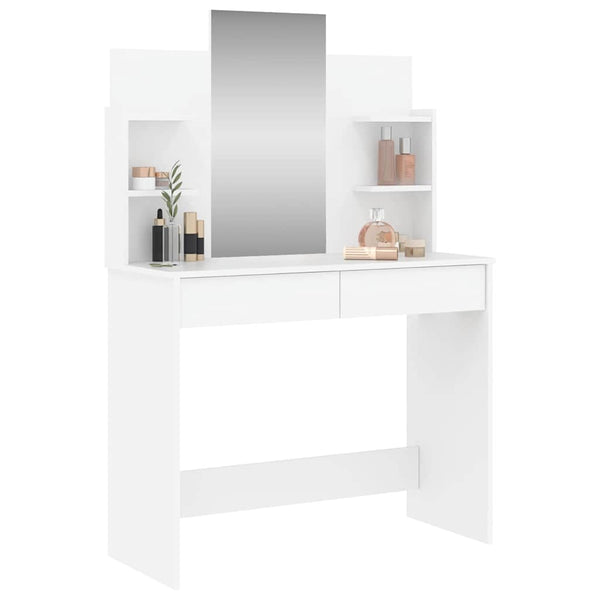 Schminktisch mit Spiegel, Weiß, 96 cm
