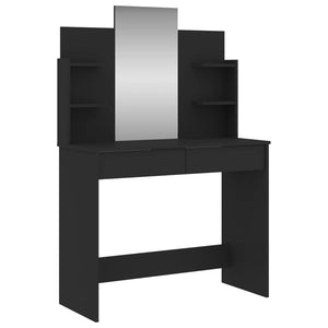 Schminktisch Schwarz mit Spiegel 96 cm