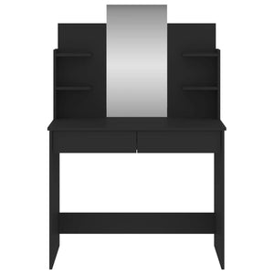 Schminktisch Schwarz mit Spiegel 96 cm