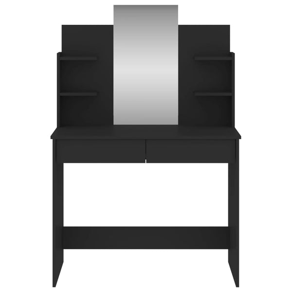Schminktisch Schwarz mit Spiegel 96 cm