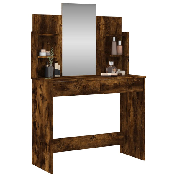 Schminktisch mit Spiegel Räuchereiche 96 cm