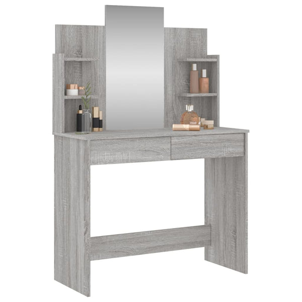 Schminktisch mit Spiegel Grau Sonoma 96 cm
