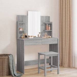 Schminktisch mit Spiegel Grau Sonoma 96 cm