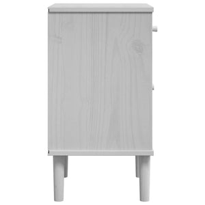 Nachttisch SENJA Rattan Weiß Kiefer 40x35x65 cm