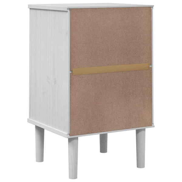 Nachttisch SENJA Rattan Weiß Kiefer 40x35x65 cm