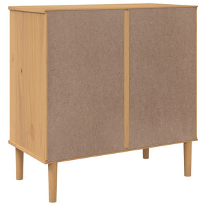 Sideboard SENJA Rattan-Optik Braun Kiefernholz 80cm