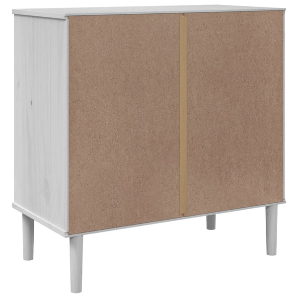 Sideboard Weiß Rattan Optik 80cm Kiefernholz