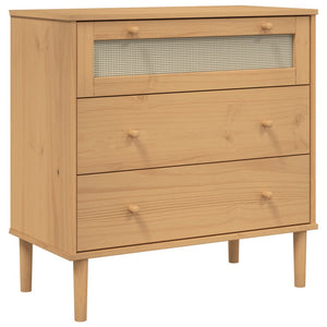 Kommode SENJA Rattan-Look Braun Kiefernholz