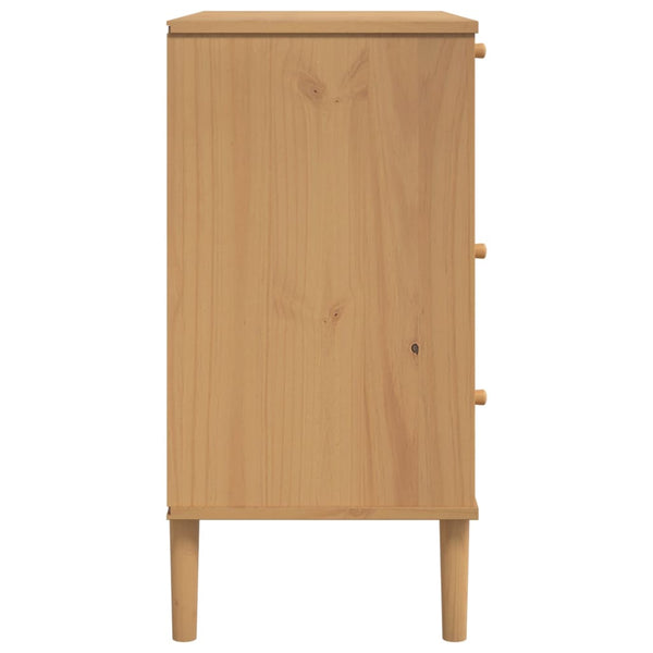 Kommode SENJA Rattan-Look Braun Kiefernholz