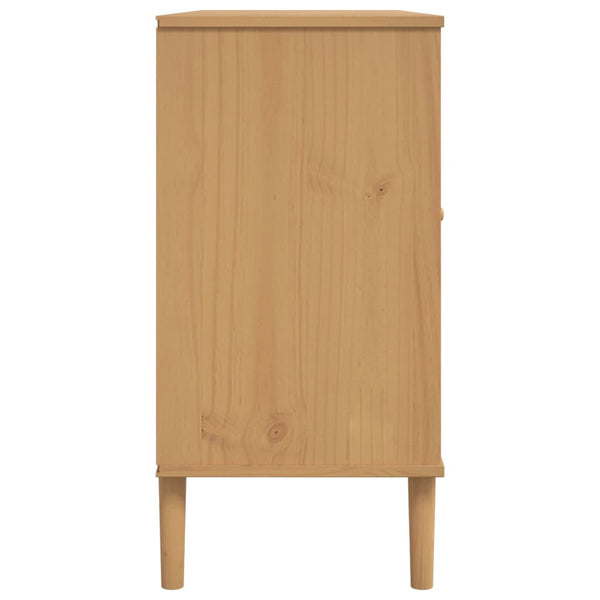 Sideboard SENJA Rattan-Optik Braun Kiefernholz