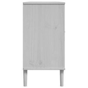 Weißes Sideboard SENJA mit Rattan-Optik