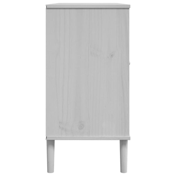 Weißes Sideboard SENJA mit Rattan-Optik