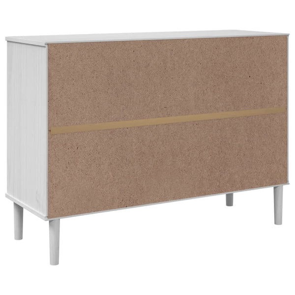 Weißes Sideboard SENJA mit Rattan-Optik
